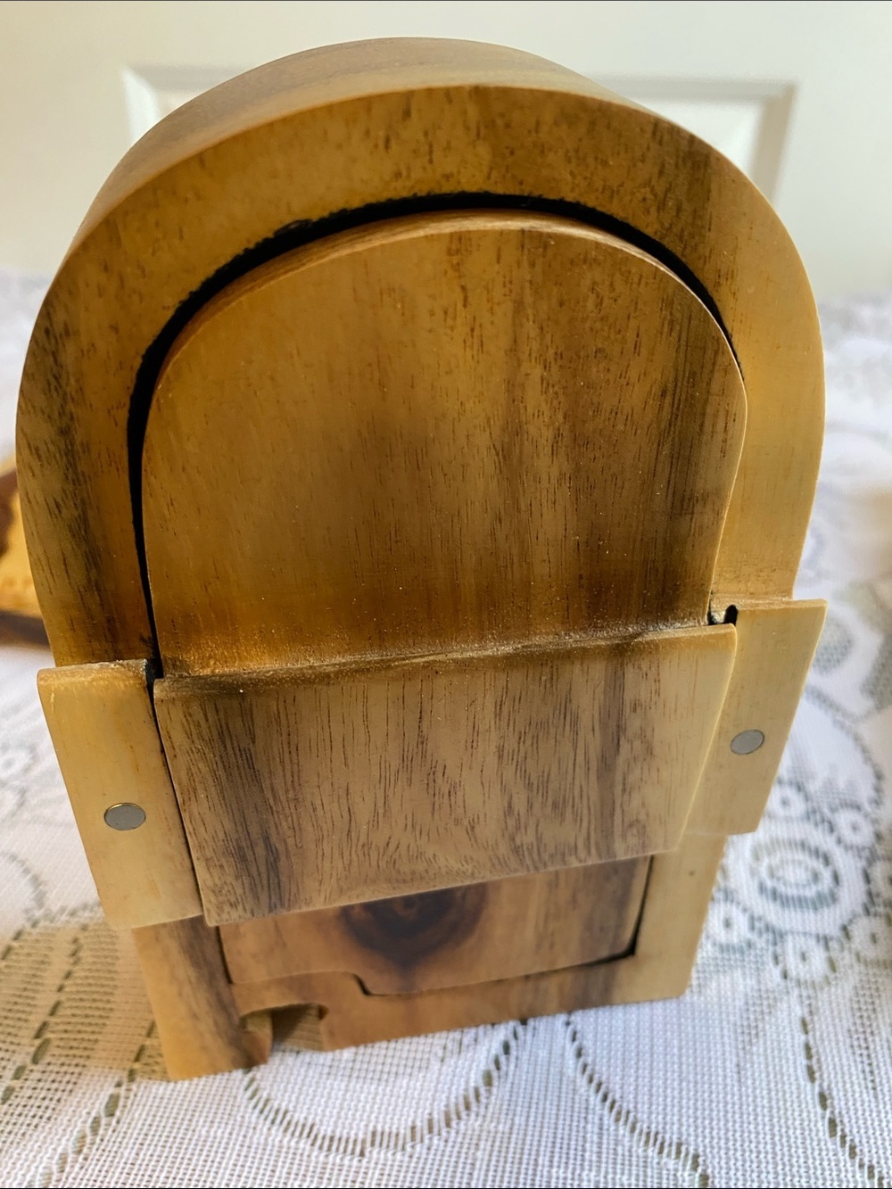 Carver Dan Bulldog Puzzle Box is hand‑carved hardwood secret box keepsake - Picture 8 of 15